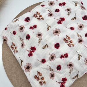 Sonnenhut Musselin Motive Baby Kleinkind Nackenschutz Schirmchen Blumen rosa