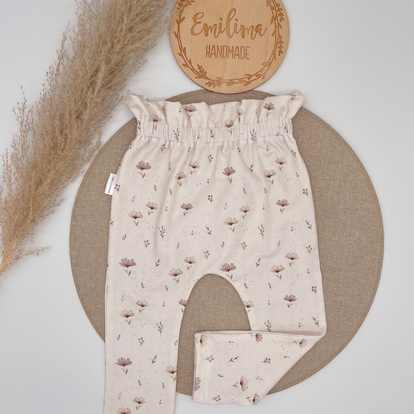 Paperbag Hose Paperbagpants Blümchen Baby Kleinkind Mädchen