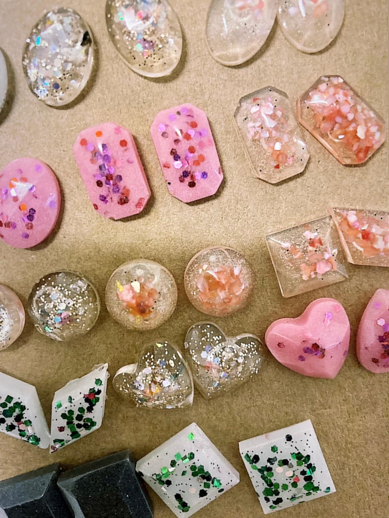 Handmade epoxy resin stud earrings cute anti allergy Etsy