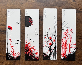 Ensemble de signets Red Blossom : accents floraux imprimés en 3D
