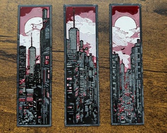 Ensemble de signets Cityscape : lecteurs de science-fiction dystopiques imprimés en 3D