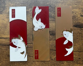 Ensemble de marque-pages poissons koi : Marqueurs de page nature imprimés en 3D
