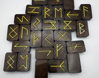 Ensemble de runes Futhark en résine : divination nordique, lancer de runes avec sac