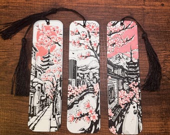 Ensemble de signets en fleurs de cerisier : signets d'inspiration japonaise avec glands imprimés en 3D