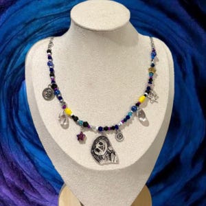 Button-Eyed Doll Necklace – Coraline Inspired Beaded jewellery with spiral and button details