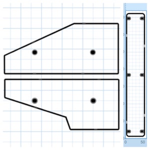 Może przedstawiać: Dwa czarno-białe rysunki nieregularnych kształtów z czterema czarnymi kropkami wewnątrz kształtów. Kształty znajdują się na białym tle siatki.