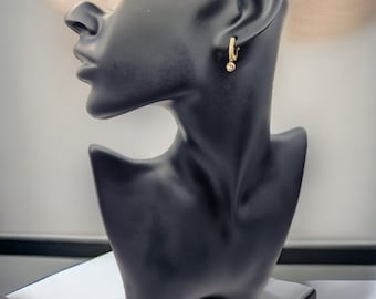Dainty Gold Earrings Earrings Drop Dangle Earrings Dainty Gold Earrings Tiny Gold Hoop Earrings Gold Dainty Earrings Small Crystal Earrings