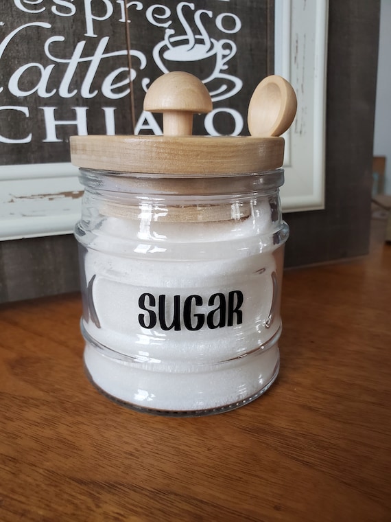 Sugar Jar With Wooden Spoon 