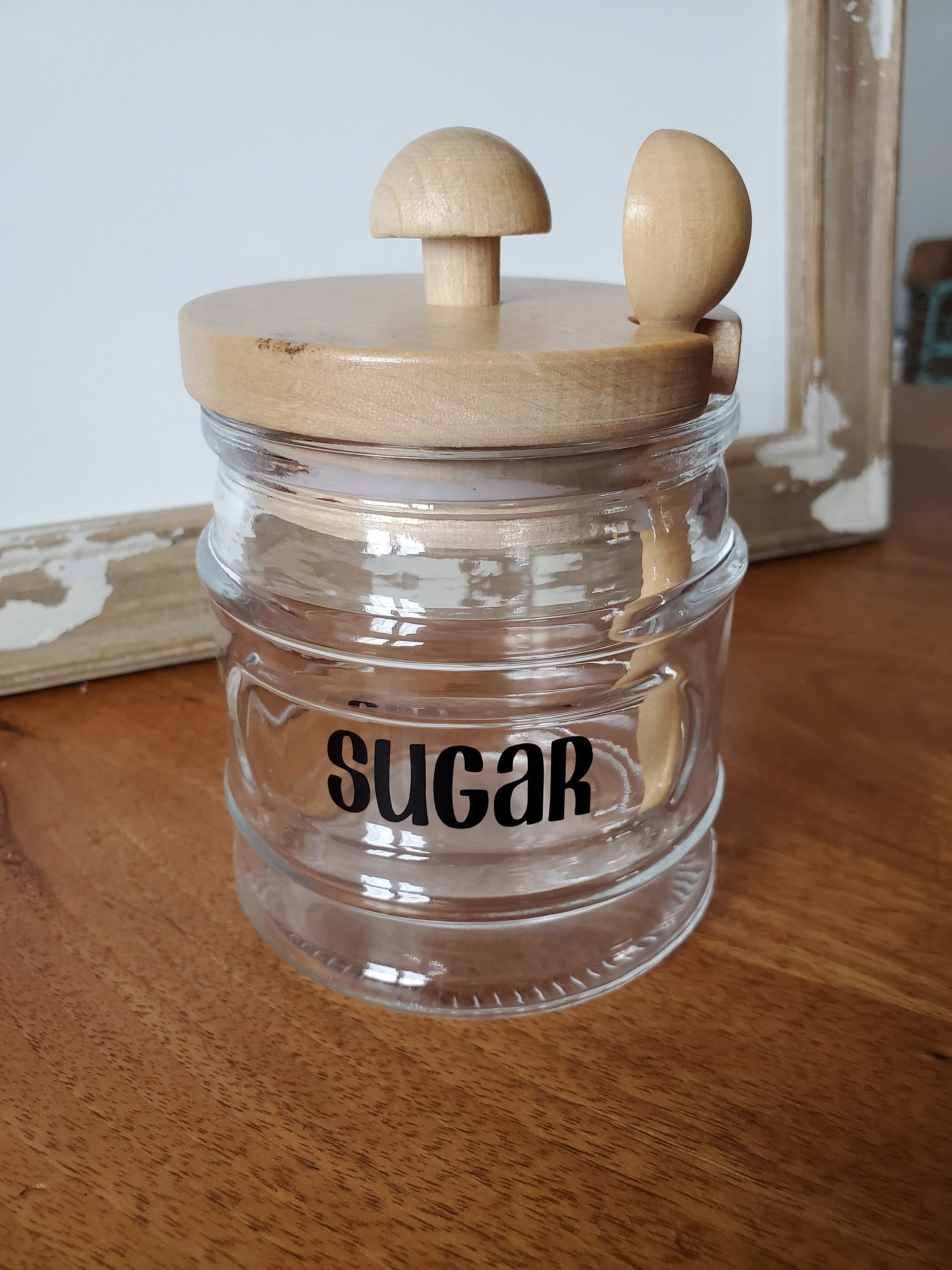 Sugar Jar With Wooden Spoon 