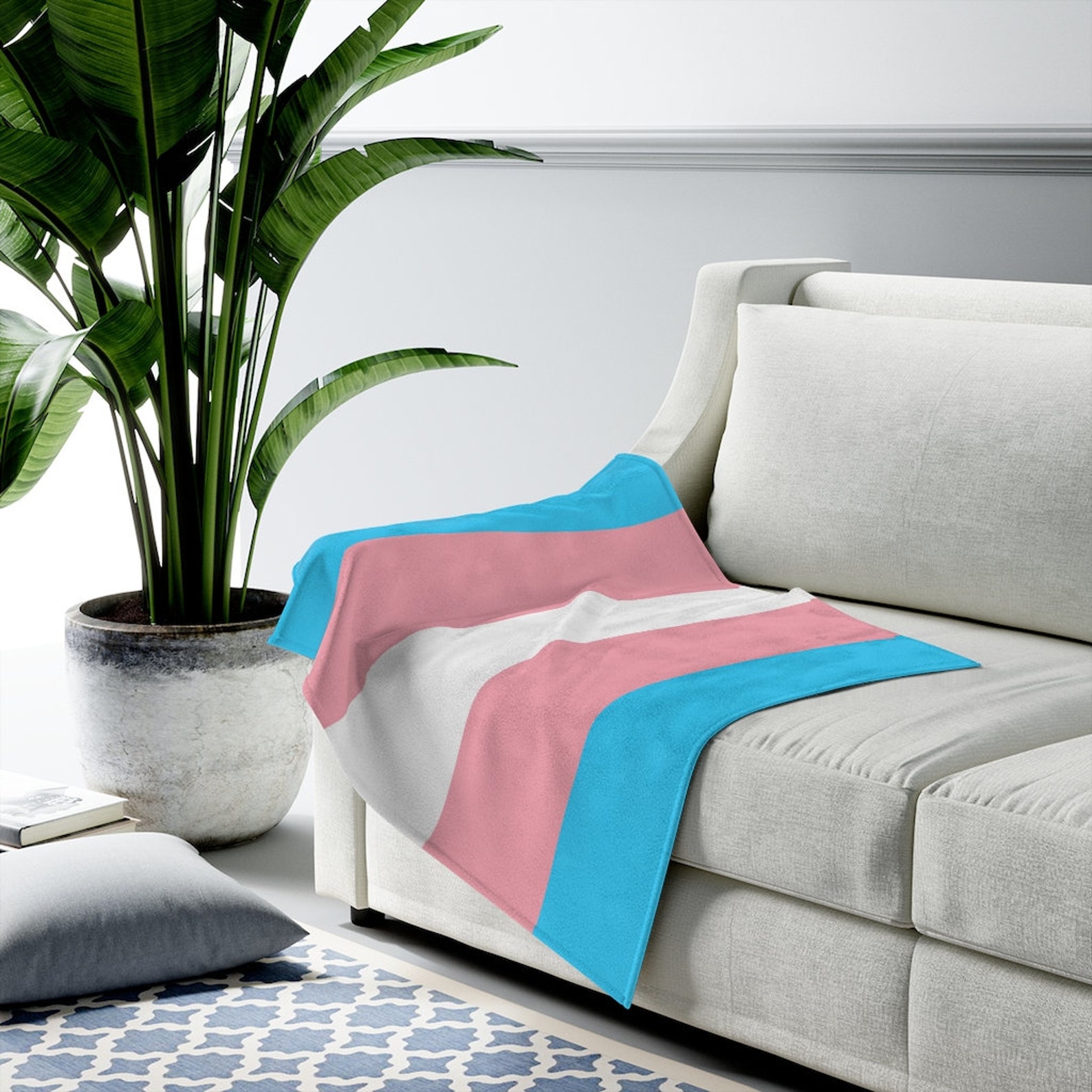 Velveteen Plush Blanket lgbt pride month trans blanket Etsy