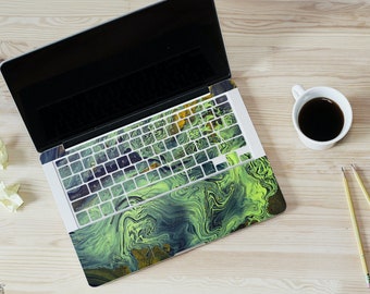 Emerald stone emulation MacBook decal for Pro 16 A2141 Green marble MacBook skin for Pro 13 A2338 MacBook Air 15 sticker Marble MacBook skin