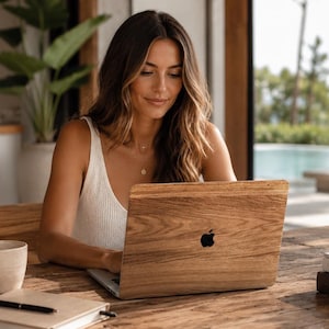 Oak Wood MacBook Case for MacBook Air & Pro | Wooden Hard Shell Laptop Cover | M1 M2 M3 M4 M5 | 13 14 15 16 inch
