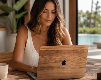 Oak Wood MacBook Case for MacBook Air & Pro | Wooden Hard Shell Laptop Cover | M1 M2 M3 M4 M5 | 13 14 15 16 inch