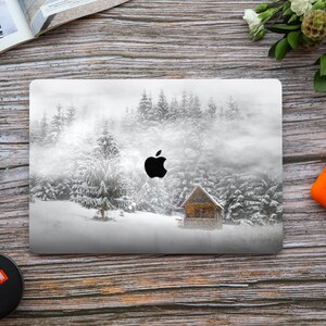 Winter pattern MacBook Air M1 13 case A2337 Hard Plastic Case Winter Landscape MacBook Pro M3 16inch case A2779 Snowy MacBook Pro 15 cover image 3