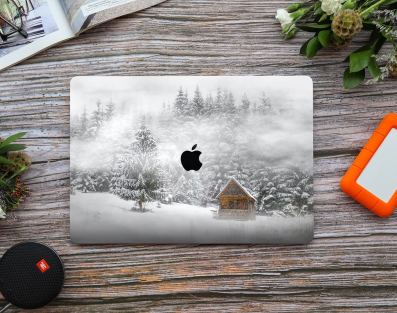 Winter pattern MacBook Air M1 13 case A2337 Hard Plastic Case Winter Landscape MacBook Pro M3 16inch case A2779 Snowy MacBook Pro 15 cover image 3