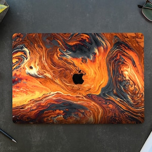 Orange Illusion MacBook Pro 16 M4 case New 2025 MacBook Air 15 case MacBook Pro 14 M3 Protective Plastic Case MacBook Air 13 case M3 A3113