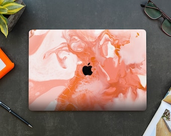 Peach Marble MacBook Air 13 M1 case A2337 MacBook Pro M3 16 inch cover Marble MacBook Pro 14 inch M3 Plastic Shell A2918 MacBook Air M2 case