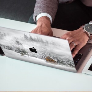 Winter pattern MacBook Air M1 13 case A2337 Hard Plastic Case Winter Landscape MacBook Pro M3 16inch case A2779 Snowy MacBook Pro 15 cover image 4