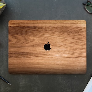 Eichenholz Emulation MacBook Pro Kunststoffhülle Laptop-Abdeckung für neues MacBook Pro Air A2337 A2338 Laptophülle aus Holz Laptophaut A2681 M2 New Mac Bild 1