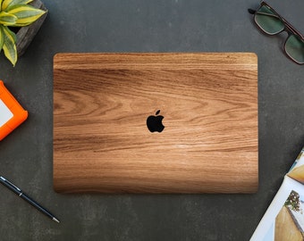 Eichenholz Emulation Macbook Pro Kunststoffhülle Laptop-Abdeckung für neues Macbook Pro Air A2337 A2338 Laptophülle aus Holz Laptophaut A2681 M2 New Mac