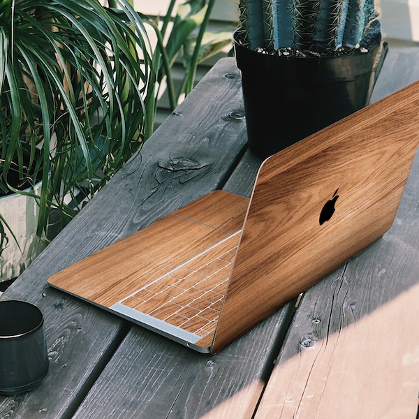 Holz-Emulation MacBook Skin für M1 Air 13 A2337 MacBook Aufkleber für Pro 15 A1990 MacBook Pro 16 M3 Holzmuster Aufkleber MacBook Pro 14 Skin M3