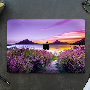 Lavendelnacht MacBook Pro-hoesje 2025 M4 A3186 plastic harde hoes voor MacBook Air 15 A2941 M2 M3 zonsondergang MacBook Pro 14 hoesje M3 MacBook Air M3