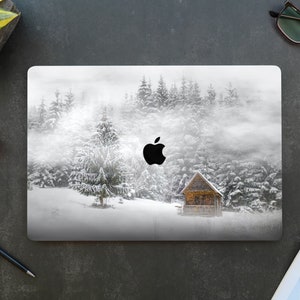 Winter pattern MacBook Air M1 13 case A2337 Hard Plastic Case Winter Landscape MacBook Pro M3 16inch case A2779 Snowy MacBook Pro 15 cover image 1