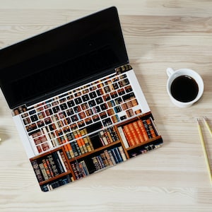 Library pattern Decal for MacBook pro 14 skin Books design MacBook Air 13 M2 skin 2022 MacBook keyboard decal for Pro 16 inches M3 A2991