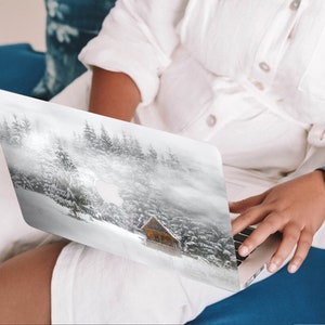 Winter pattern MacBook Air M1 13 case A2337 Hard Plastic Case Winter Landscape MacBook Pro M3 16inch case A2779 Snowy MacBook Pro 15 cover image 5