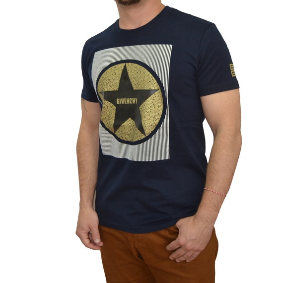 Vintage Designer Men Navy Blue T Shirt 