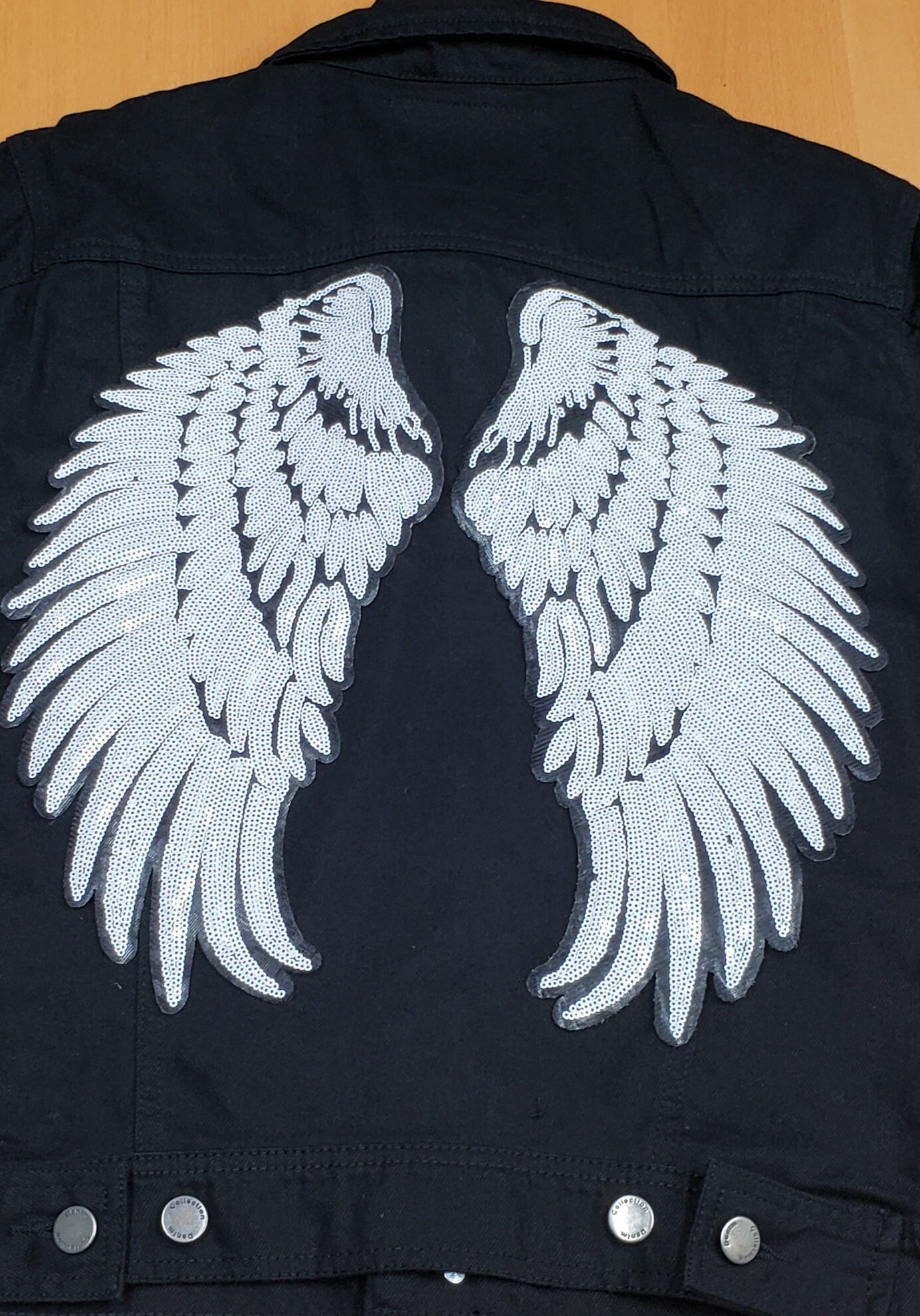 Custom Premium Vintage Denim Jacket / Angel Wings Etsy