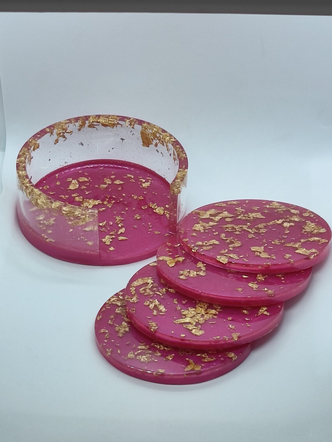 Pink Round Coasters Etsy