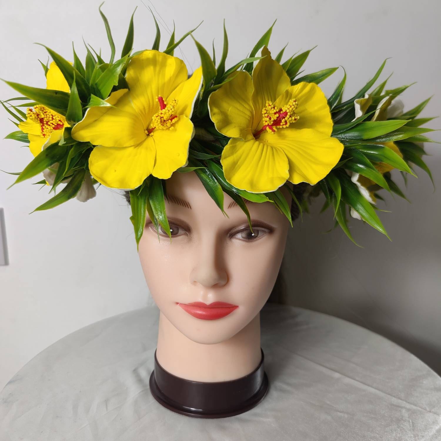 Summer Festival Headpiece, Flower Crown with Hibiscus Flowers For