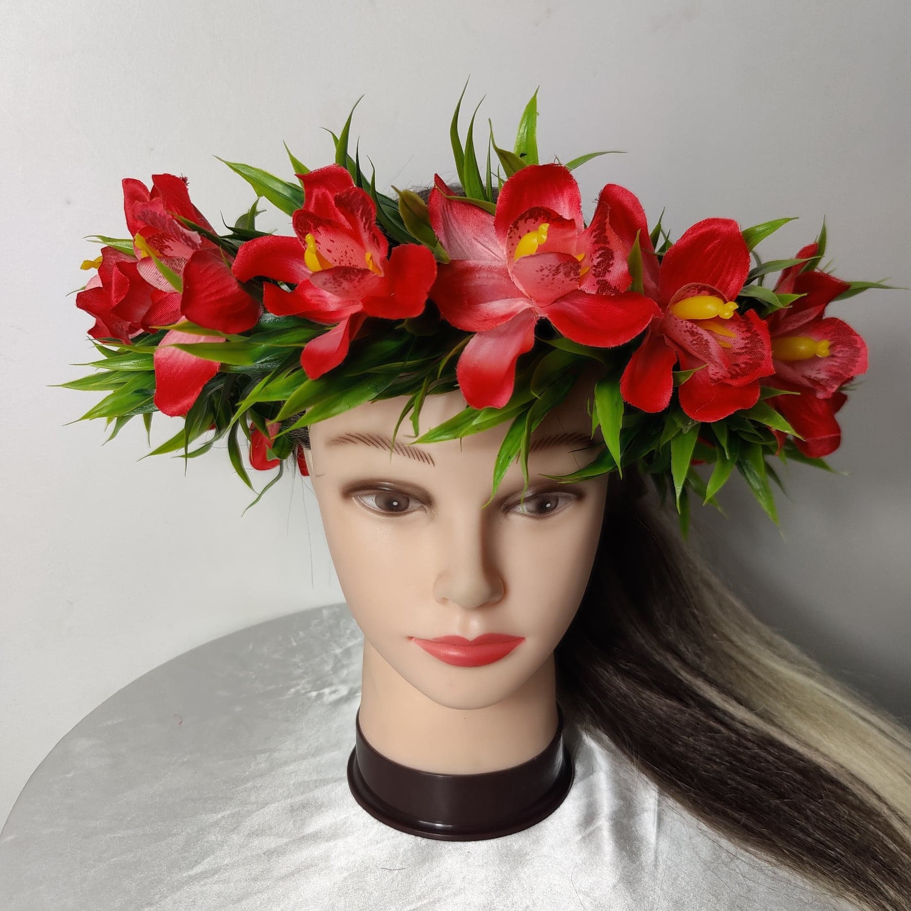 Hawaiian Flower Crown Red Hawaiian Flower Crown Red
