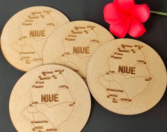 Niue Map Coasters