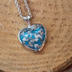 Memorial Cremation Ashes Necklace Jewellery. Handmade 925 Sterling Silver. Keepsake Pendant. Heart Shaped.