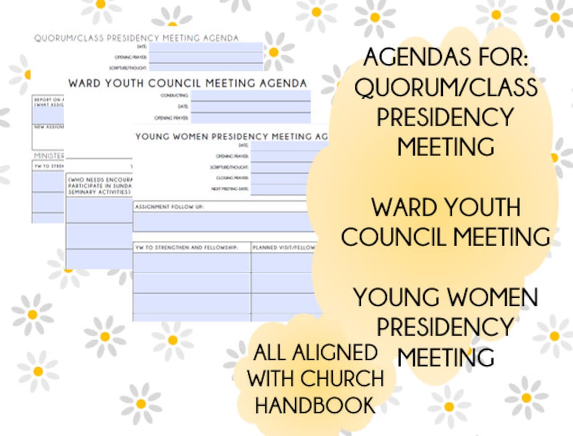 LDS Youth YM/YW Presidency Meeting & Ward Youth Council Etsy