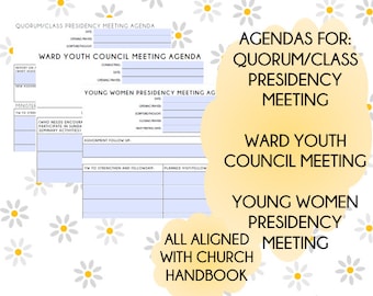 Youth YM/YW Presidency Meeting & Ward Youth Council Agendas