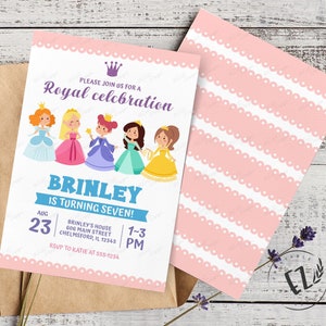 Princess Birthday Invitation, Royal Invitation, editable template image 2