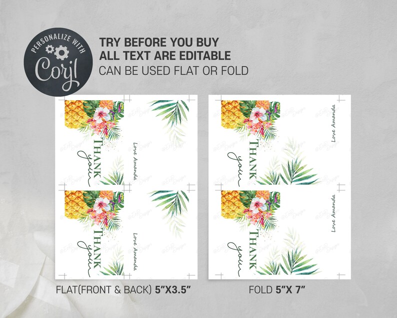 Pineapple Thank You Card Printable Thank You Card Editable - Etsy Pineapple Thank You Card Printable Thank You Card Editable - Etsy