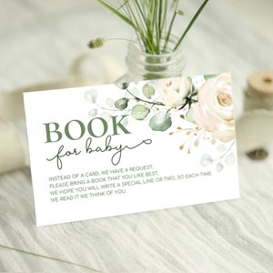 Livre de verdure pour bébé, carte de demande de baby shower, modèle modifiable