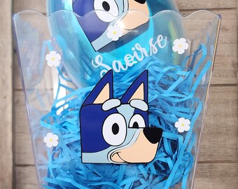 Personalized easter egg, bluey, bluey easter egg, bluey basket for kids, bluey easter, fillable easter eggs for kids, easter basket stuffers