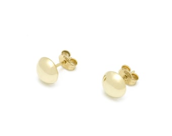10K Solid Gold Stud Earrings in half sphere shape / Half Ball Stud Earrings / Ball Earrings / Minimalist Geometric Stud / Boho Studs / Gift