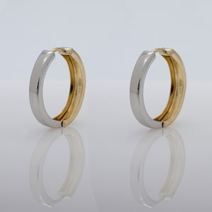 Women Earrings | Gold Reversible Earrings | 10k Solid Gold Earrings | Hoop Earrings | Huggie Hoop | Everyday Earrings | Bold | Minimalist |
