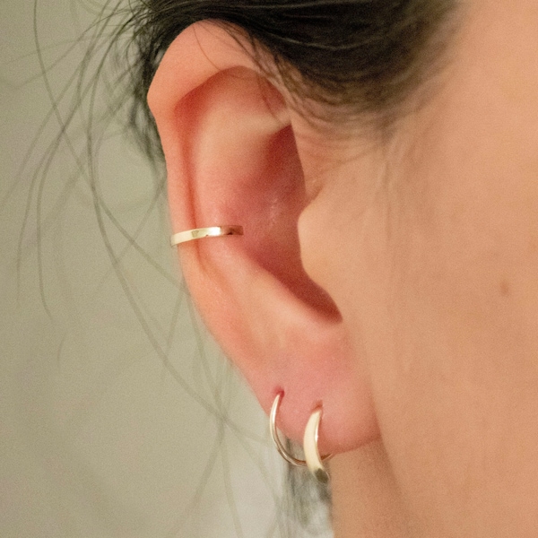 10K Solid Gold Cuff Earrings / Plain / Octagon / Spiked / No Piercing Ear Cuff / Cartilage Earring / Gold Ear Wrap / Minimalist /