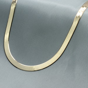 10K Solid Gold 5mm Herringbone Chain Necklace / Classic and Bold Necklace / Trendy Necklace / Herringbone Choker Necklace / 14"  16"  18"