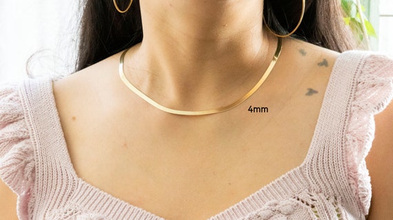 10K Solid Gold Herringbone Chain 