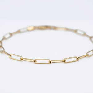 10K Solid Gold PaperClip Bracelet/ Boyfriend Bold Bracelet / Minimalist /Everyday Bracelets / Italian Gold / Bold / Real Gold/  Summer Chain