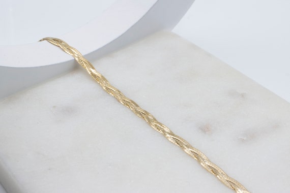 10K Solid Gold Braided Herringbone 