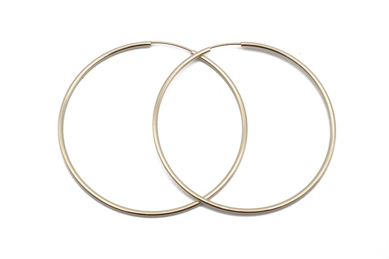 10k Solid Gold Oversized Hoop / Women Earrings / Gold Earrings image 2